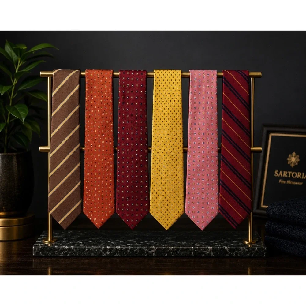 6 Harold Powell Men's Silk Necktie – Classic Business & Professional Style